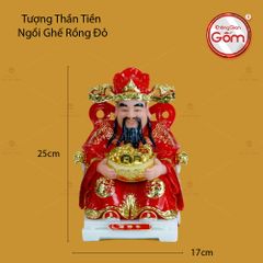 Tượng Thần Tiền Ngồi Ghế Rồng Đỏ