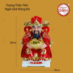 Tượng Thần Tiền Ngồi Ghế Rồng Đỏ