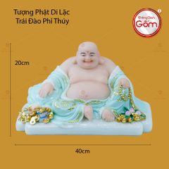 Tượng Phật Di Lặc Trái Đào Phỉ Thúy