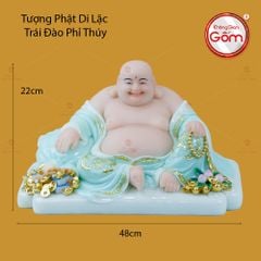 Tượng Phật Di Lặc Trái Đào Phỉ Thúy