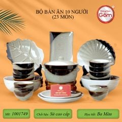 Bộ Bàn Ăn 10 Người (23 món) Men Hỏa Biến Ba Màu