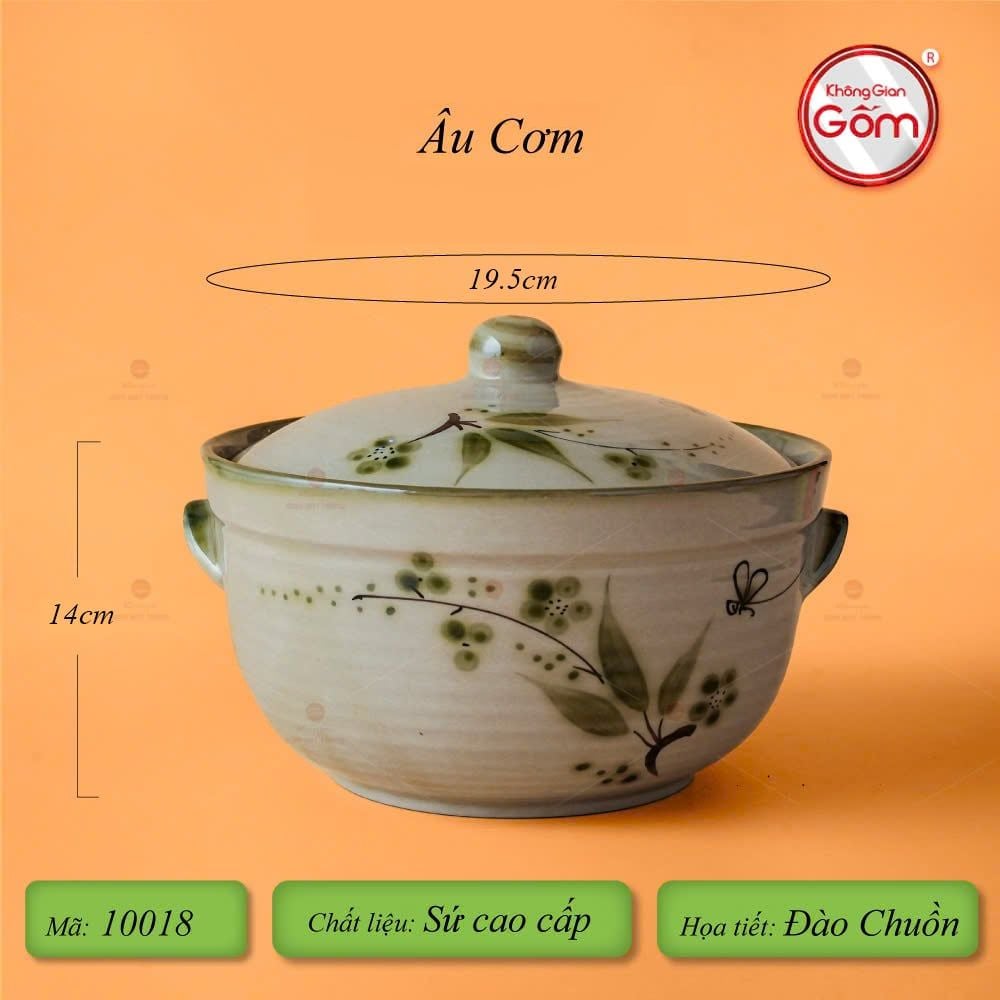 Bộ Bát Đĩa Bát Tràng Men Kem Đào Chuồn