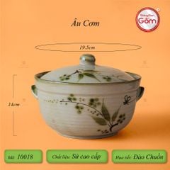 Bộ Bát Đĩa Bát Tràng Men Kem Đào Chuồn