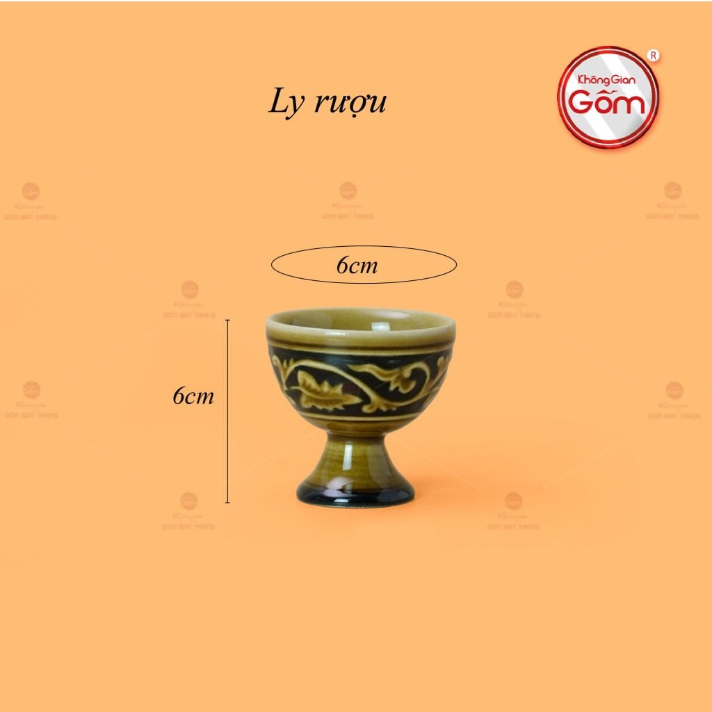 Bộ Bình Rượu Khắc Nổi Hoa Phù Dung Nền Đen