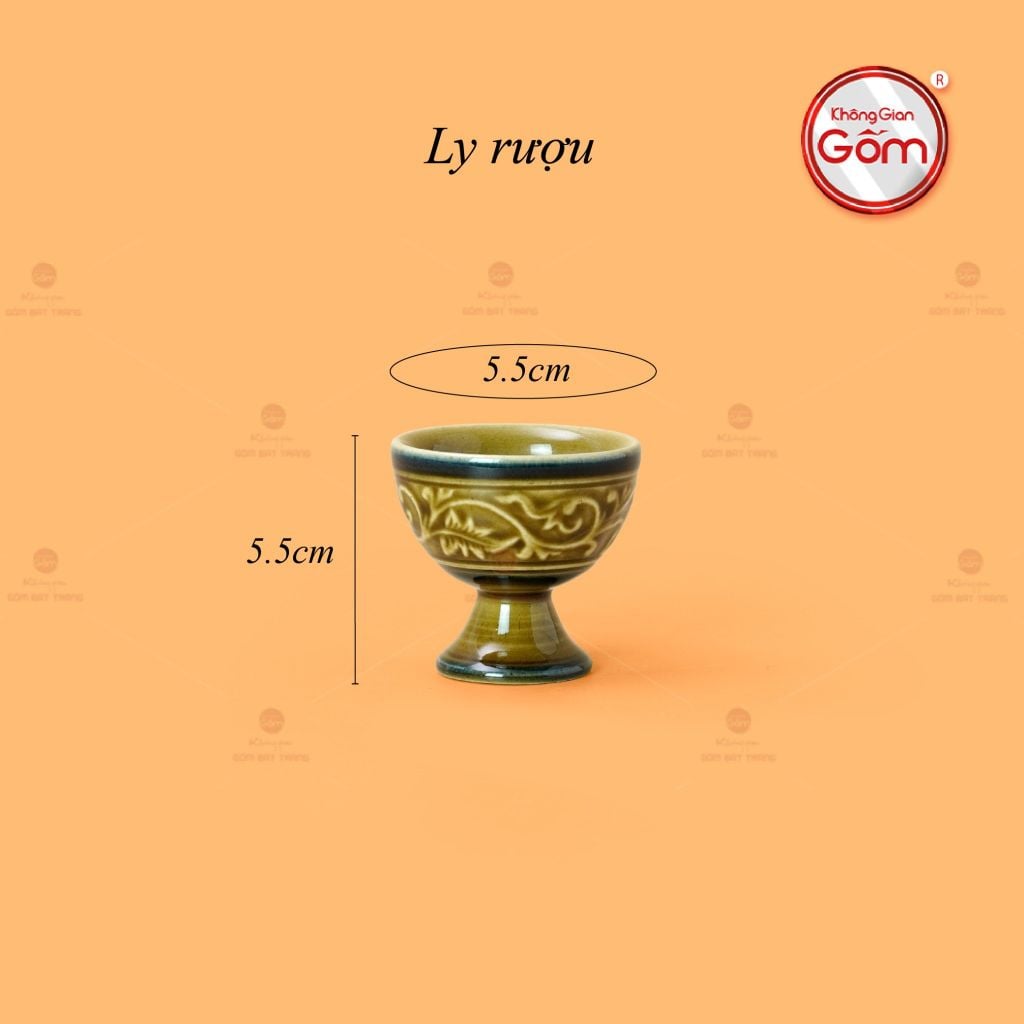 Bộ Bình Rượu Khắc Nổi Hoa Sen Nền Cổ