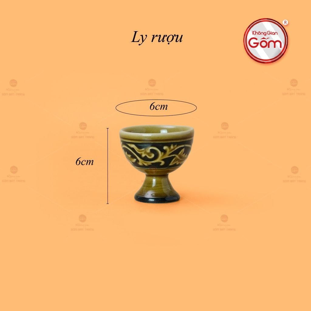 Bộ Bình Rượu Vẽ Tay Hoa Lá Dây Nền Đen