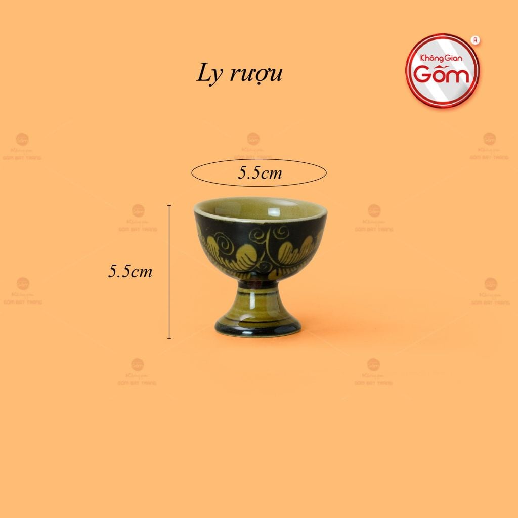 Bộ Bình Rượu Khắc Nổi Hoa Sen Nền Đen