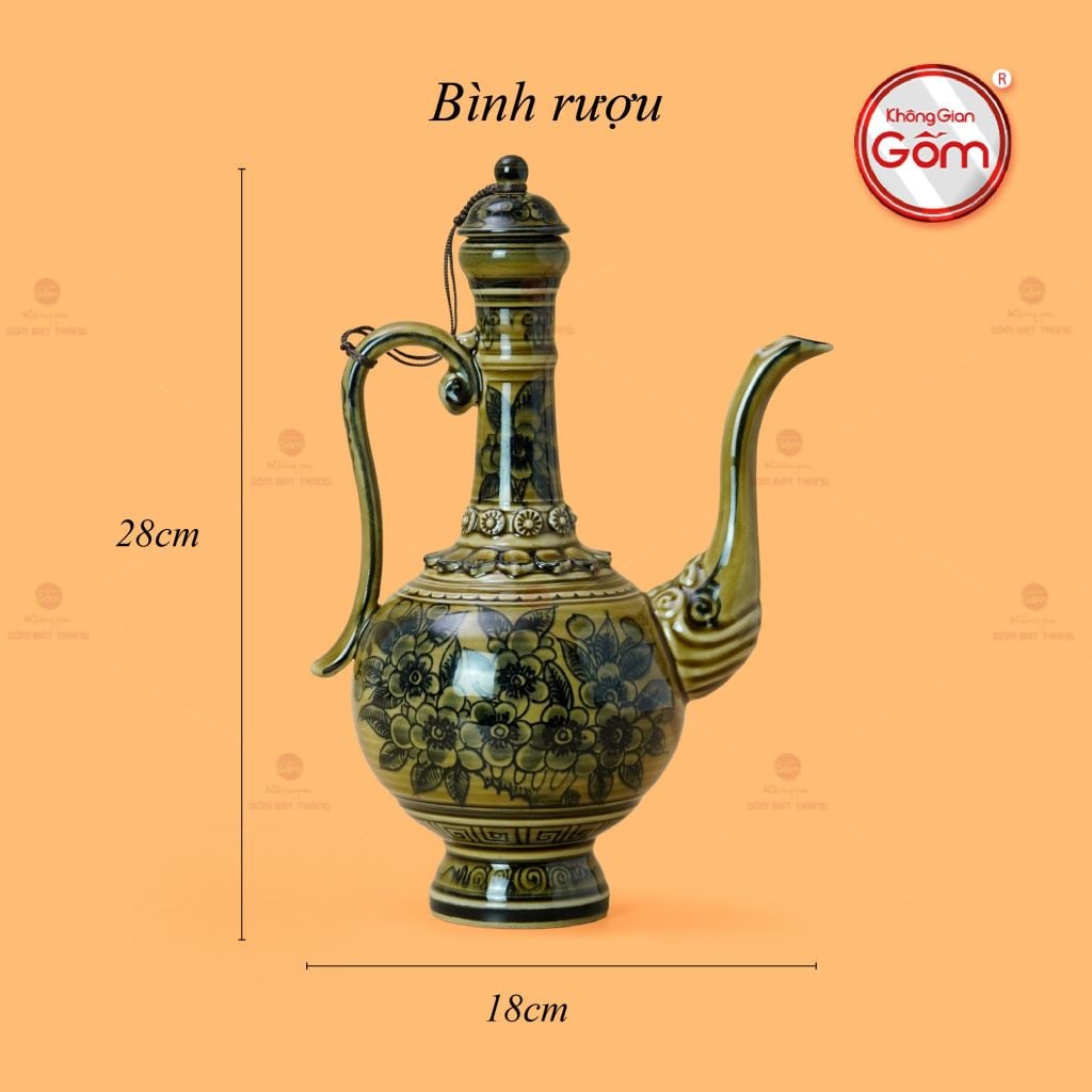 Bộ Bình Rượu Vẽ Tay Hoa Mai