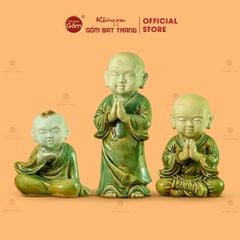 Tượng Chú Tiểu Men Xanh Ngọc