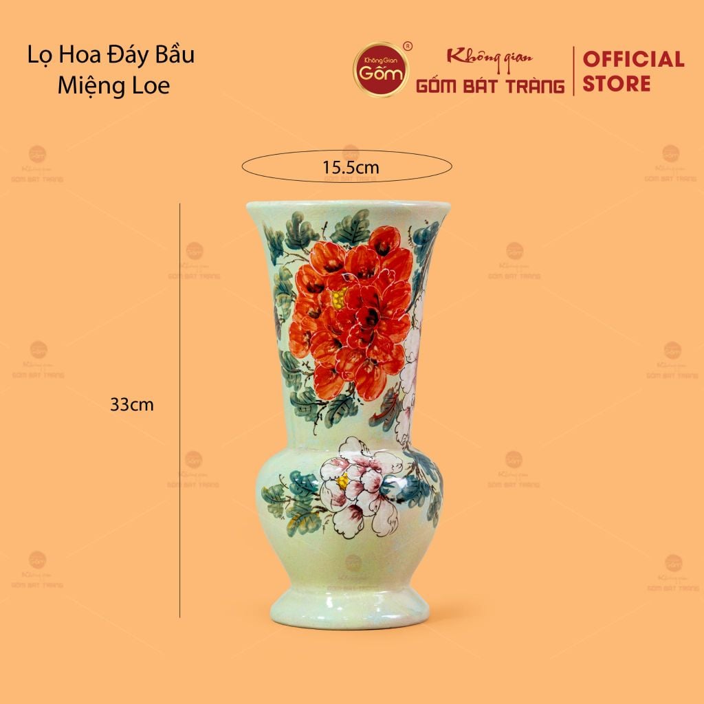 Lọ Hoa Đáy Bầu Miệng Loe
