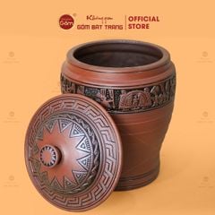 Hũ Gạo Trống Đồng Nâu