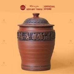 Hũ Gạo Trống Đồng Nâu