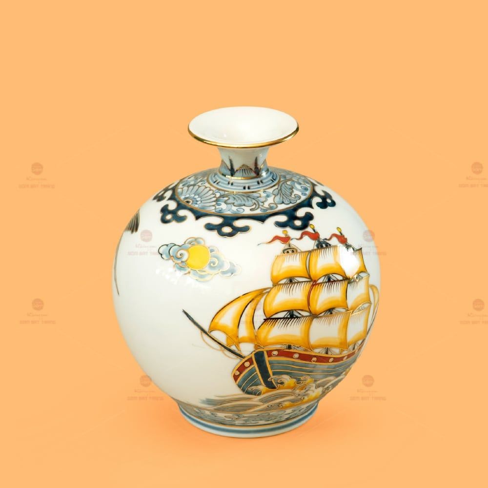 Quả Hút Lộc Thuận Buồm Xuôi Gió Hồng Vận Én Đào Vẽ Vàng