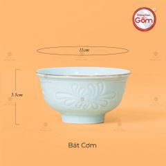 Bộ Bàn Ăn 4 Người (9 Món) Men Ngọc Vân Hoa Cúc Kẻ Vàng