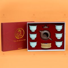 Bộ Ấm Chén An Thổ Túc Trăng To (Chén Men Tro)