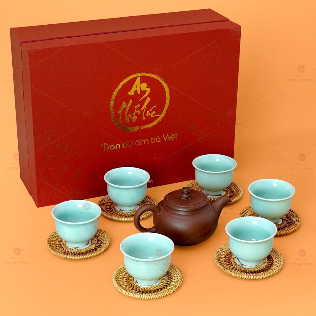 Bộ Ấm Chén An Thổ Túc Trăng To (Chén Men Tro)