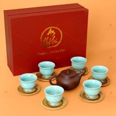 Bộ Ấm Chén An Thổ Túc Trăng To (Chén Men Tro)