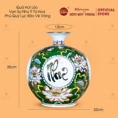 Quả Hút Lộc Vạn Sự Như Ý Tứ Hoa Phú Quý Lục Bảo Vẽ Vàng