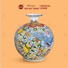 Quả Hút Lộc Tam Hạc Diên Niên Ngàn Hoa Phú Quý Kim Bảo Vẽ Vàng