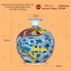 Quả Hút Lộc Phượng Vũ Chiêu Tài Tứ Hoa Phú Quý Ngàn Hoa Kim Bảo Vẽ Vàng