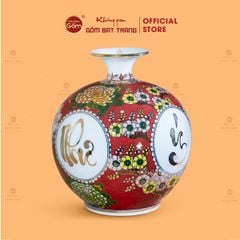 Quả Hút Lộc Vạn Sự Như Ý Tứ Hoa Phú Quý Hồng Bảo Vẽ Vàng