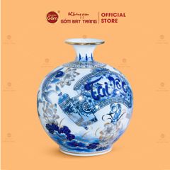 Quả Hút Lộc Cuốn Thư Tài Lộc Hoa Ngư Tụ Khánh Bạch Bảo Vẽ Vàng