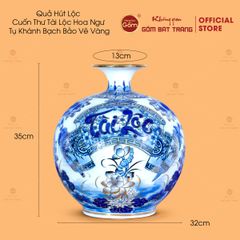 Quả Hút Lộc Cuốn Thư Tài Lộc Hoa Ngư Tụ Khánh Bạch Bảo Vẽ Vàng