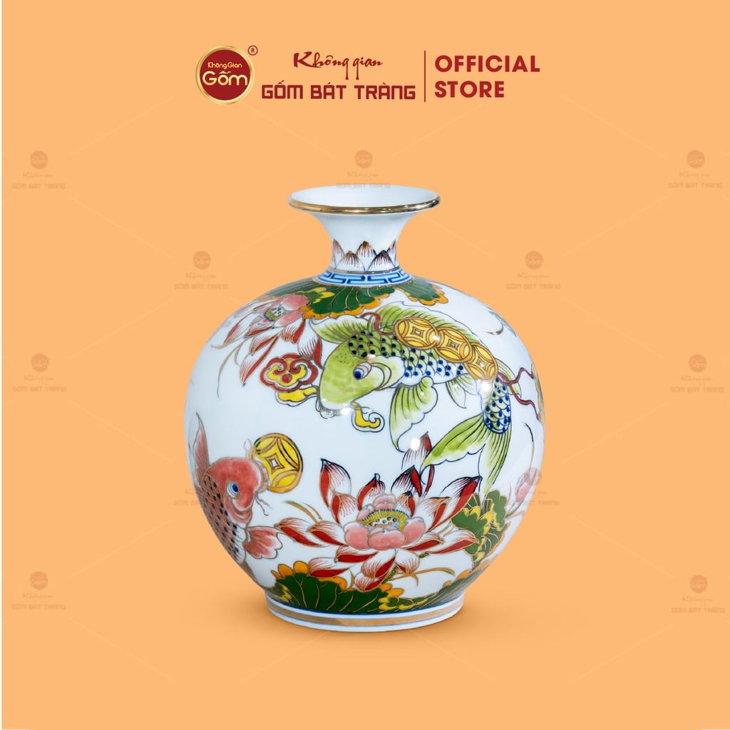Quả Hút Lộc Niên Niên Hữu Dư Bạch Bảo Vẽ Vàng