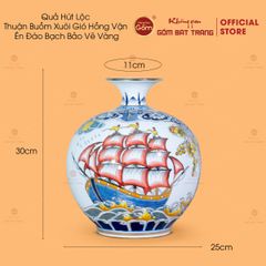 Quả Hút Lộc Thuận Buồm Xuôi Gió Hồng Vận Én Đào Bạch Bảo Vẽ Vàng