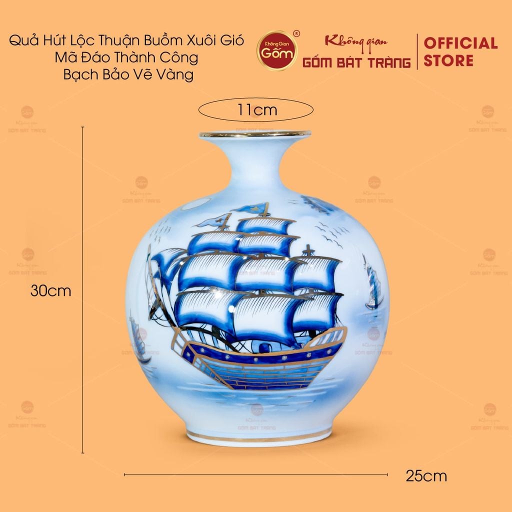 Quả Hút Lộc Thuận Buồm Xuôi Gió Mã Đáo Thành Công Bạch Bảo Vẽ Vàng