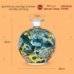 Quả Hút Lộc Hoa Ngư Tụ Khánh Kim Bảo Vẽ Vàng