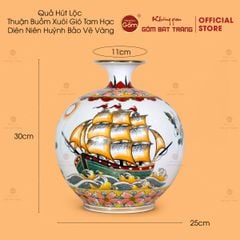 Quả Hút Lộc Thuận Buồm Xuôi Gió Tam Hạc Diên Niên Huỳnh Bảo Vẽ Vàng
