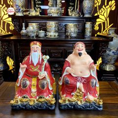 Tượng Thần Tài Thổ Địa Ghế Đá Áo Đỏ