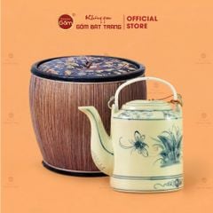 Ấm Tích Bát Tràng Men Rạn Vẽ Chuồn