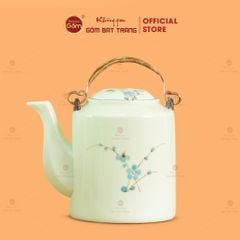 Ấm Tích Bát Tràng Vẽ Hoa Đào Xanh