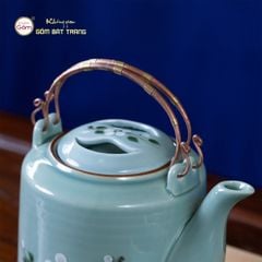 Bộ Ấm Tích Men Xanh Hoa Đào Trắng