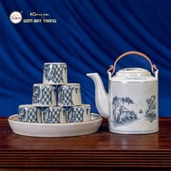 Bộ Ấm Tích Men Rạn Sơn Thuỷ