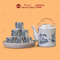 Bộ Ấm Tích Men Rạn Sơn Thuỷ