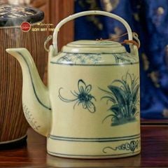 Ấm Tích Bát Tràng Men Rạn Vẽ Chuồn