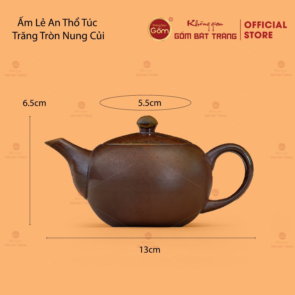 Ấm Lẻ An Thổ Túc Trăng Tròn Nung Củi