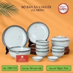 Bộ Bát Đĩa Bát Tràng Men Ngọc Trai