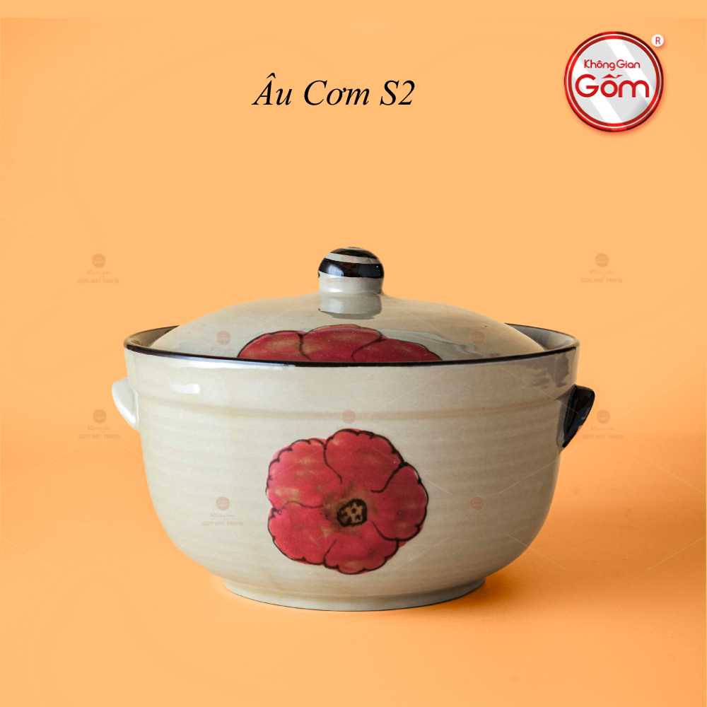 Bộ Bàn Ăn 6 Người (12 món) Men Hoả Biến Hoa Sứ Đỏ