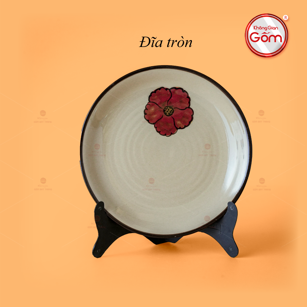 Bộ Bàn Ăn 4 Người (10 món) Men Hoả Biến Hoa Sứ Đỏ