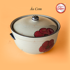 Bộ Bàn Ăn 6 Người (12 món) Men Hoả Biến Hoa Sứ Đỏ