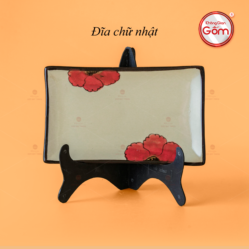 Bộ Bàn Ăn 10 Người (23 món) Men Hỏa Biến Hoa Sứ Đỏ