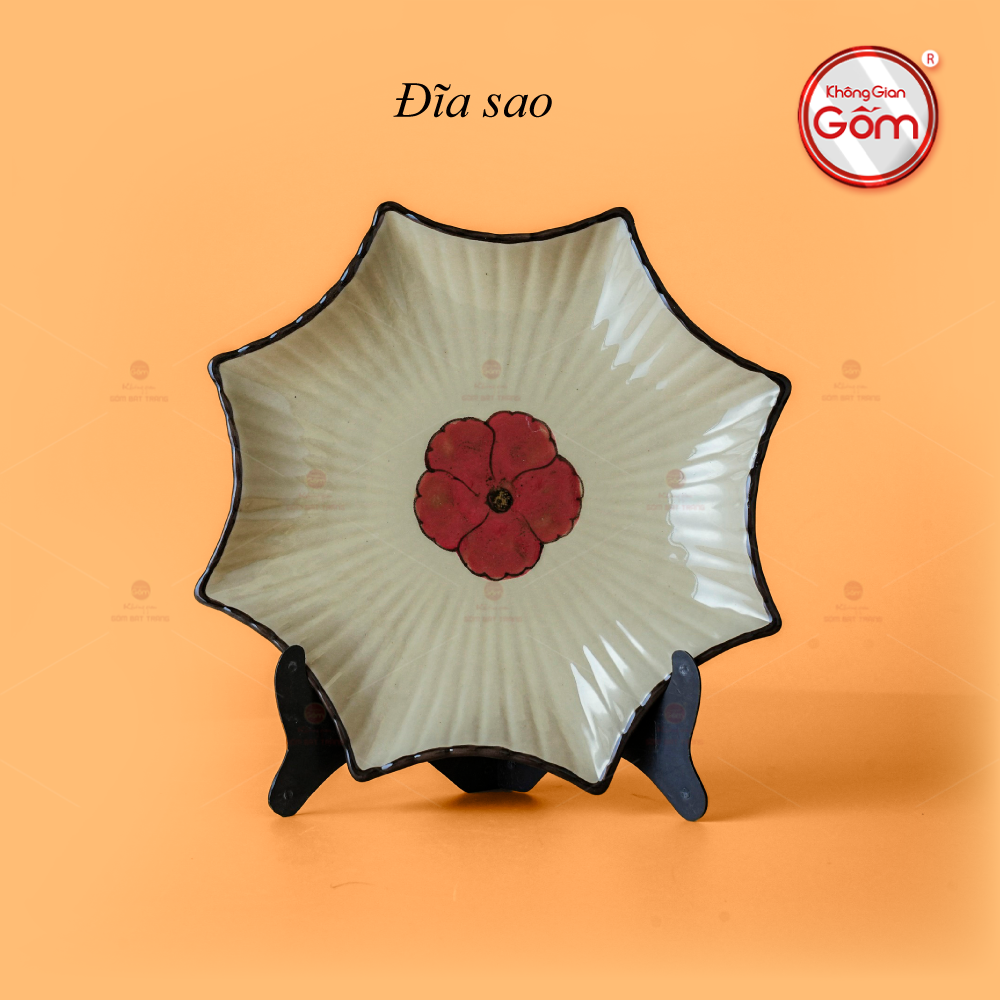 Bộ Bàn Ăn 10 Người (23 món) Men Hỏa Biến Hoa Sứ Đỏ