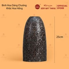 Bình Hoa Dáng Chuông Khắc Hoa Hồng