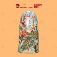 Bình Hoa Dáng Chuông Họa Tiết Công Đào Hoa Đỏ