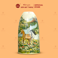 Bình Hoa Dáng Chuông Họa Tiết Mã Đáo Thành Công