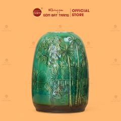 Bình Hoa Dáng Chuông Khắc Cảnh Quê Hương